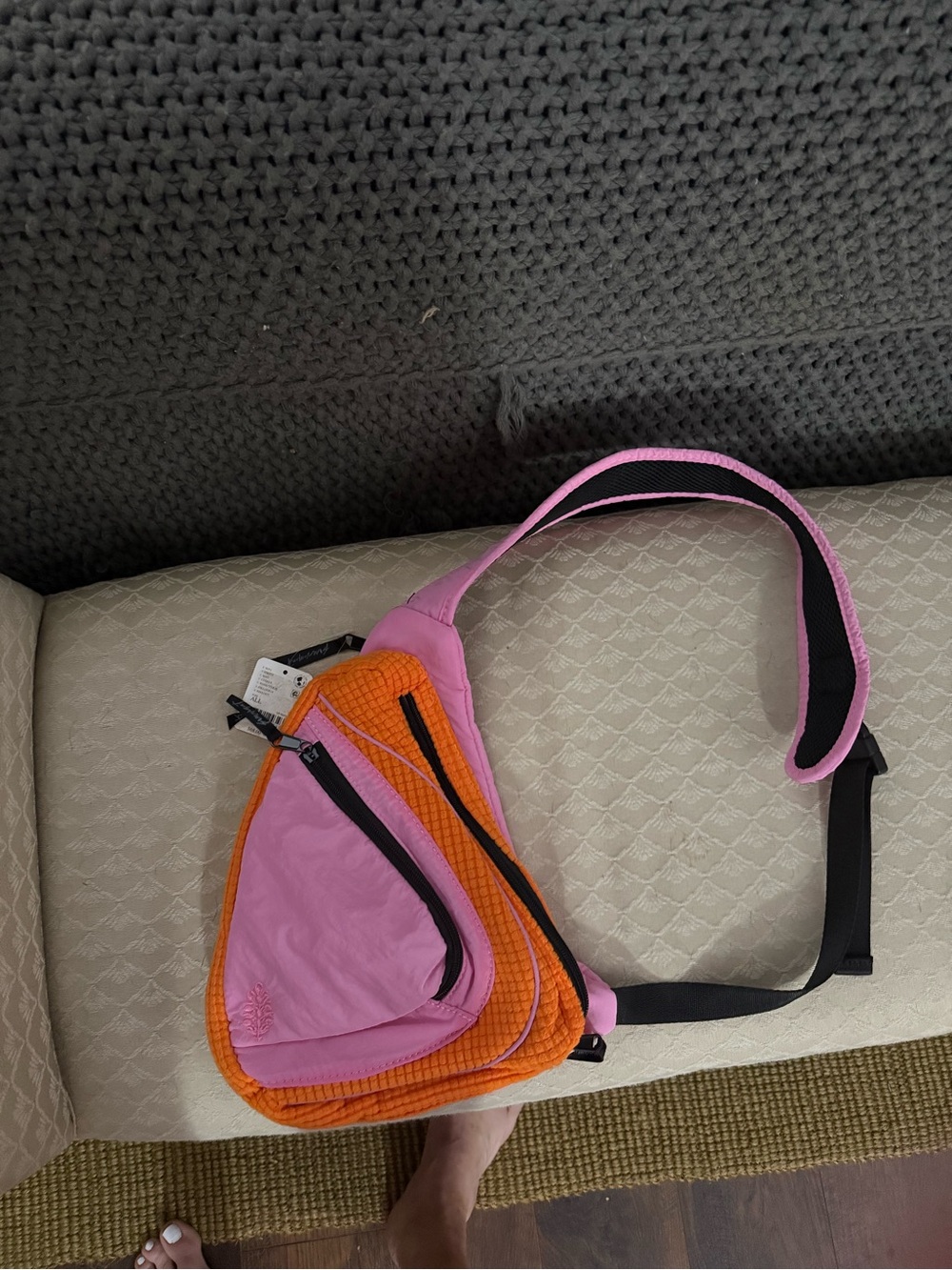 FP Movement by Free People Pink and Orange Quilted Crossbody Sling